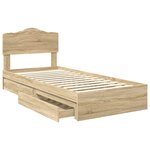 vidaXL Lit de Rangement Chêne Sonoma 70 x 190 cm Bois d'ingénierie