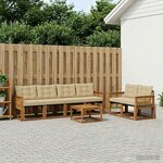 vidaXL Ensemble de canapés d'extérieur 7 Pièces Naturel et Beige