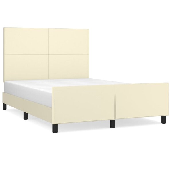 vidaXL Cadre de lit sans matelas crème 140x190 cm similicuir