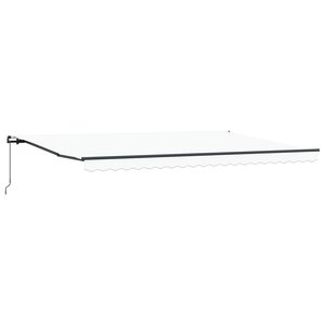 vidaXL Auvent Rétractable Blanc 500 × 350 cm Polyester et Acier