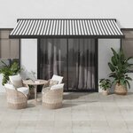 vidaXL Auvent rétractable anthracite et blanc 4x3 m tissu et aluminium