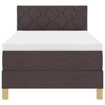 vidaXL Lit à ressorts avec matelas Marron Foncé 90x200 cm Tissu
