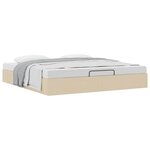 VidaXL Cadre de lit ottoman sans matelas crème 160x200 cm tissu