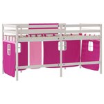 vidaXL Lit mezzanine enfants avec rideaux sans matelas rose 90x200cm