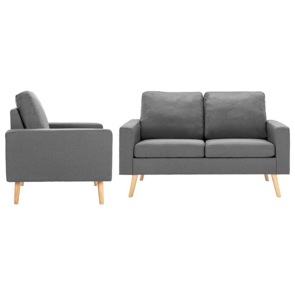vidaXL Ensemble de canapés 2 Pièces Tissu Gris clair