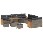 vidaXL Ensemble de canapé de jardin 13 Pièces Gris  Gris foncé
