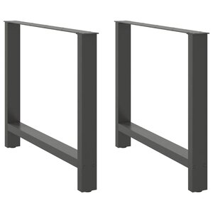 vidaXL Pieds de table à manger Anthracite 2 pièces 90 x (72-73) cm Acier