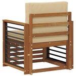 vidaXL Canapé d’extérieur Bois d'acacia massif et polyester Naturel