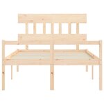 vidaXL Lit pour personne âgée et tête de lit 120x200 cm bois massif