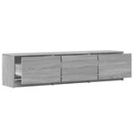vidaXL Meuble TV avec LED sonoma gris 165x34x40 cm bois d'ingénierie
