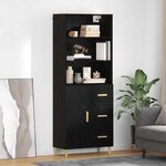 vidaXL Haut Armoire Chêne noir 69 5 x 34 x 180 cm Bois d'ingénierie