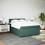 vidaXL Sommier à lattes de lit et matelas Vert foncé 140x190cm Velours