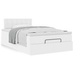 vidaXL Cadre de lit ottoman avec matelas blanc 120x190 cm similicuir