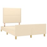 vidaXL Cadre de lit avec tête de lit crème 120x190 cm tissu