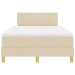 vidaXL Lit avec sommier  matelas et LED crème 120x200 cm en tissu