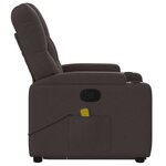 vidaXL Fauteuil inclinable de massage Marron foncé Tissu