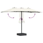 vidaXL Parasol de jardin Couleur sable 385 x 209 x 244 cm tissu