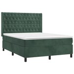 vidaXL Sommier à lattes de lit et matelas Vert foncé 140x200cm Velours