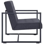vidaXL Sofa à 2 places avec accoudoirs Gris foncé Acier et tissu