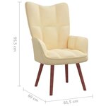 vidaXL Chaise de relaxation Blanc crème Velours