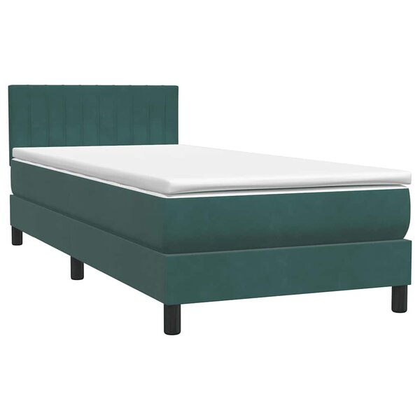 vidaXL Sommier à lattes de lit et matelas vert foncé 80x220 cm velours