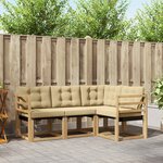 vidaXL Ensemble de canapés d'extérieur 4 Pièces Blanc et Beige