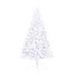 vidaXL Demi-arbre de Noël artificiel pré-éclairé et boules blanc 240cm