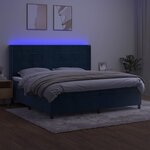 vidaXL Sommier à lattes de lit matelas et LED Bleu foncé 200x200 cm