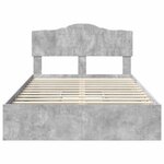vidaXL Lit de Rangement Gris béton 135 x 190 cm Bois d'ingénierie