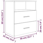 vidaXL Tables de chevet 2 Pièces Sonoma gris 50x32x60 cm