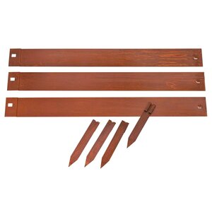 Nature Bordures de jardin 3 Pièces 91 4x10 2 cm acier corten