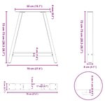 vidaXL Pieds de table à manger en forme de A 2 pièces Anthracite 70 x (72-73) cm Acier