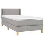 vidaXL Sommier à lattes de lit avec matelas Gris clair 100x200cm Tissu