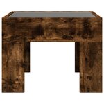 vidaXL Table de chevet avec LED infini chêne fumé 40x40x30 cm