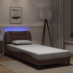 vidaXL Cadre de lit avec LED sans matelas Hvar marron 80x200 cm