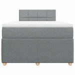 vidaXL Sommier à lattes de lit avec matelas Gris clair 120x200cm Tissu