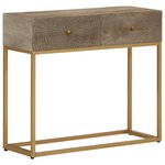 vidaXL Table console 90x30x76 cm bois massif de manguier et fer