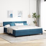 Lit à ressort vidaXL avec matelas et LED bleu foncé 200x200 cm en velours
