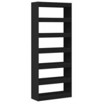 vidaXL Bibliothèque Noir 80 x 30 x 198 cm Bois d'ingénierie