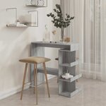 vidaXL Table de bar et étagère de rangement Sonoma gris 100x50x101 5cm