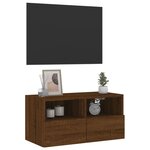 vidaXL Meuble TV mural chêne marron 60x30x30 cm bois d'ingénierie