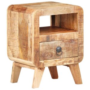 vidaXL Table de chevet 30x30x41 cm Bois de manguier brut