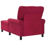 vidaXL Chaise longue avec coussin Bordeaux 91 x 157 x 91 cm Velours