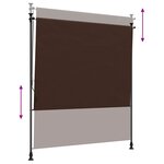 vidaXL Store Roulant Extérieur Marron 150 x 270 cm