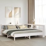 vidaXL Lit bibliothèque sans matelas blanc 180x200 cm bois pin massif