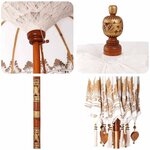 vidaXL Parasol balinais avec base Crème 185 x 185 x 260 cm