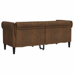 vidaXL Canapé Chesterfield avec coussin Marron 182.5 x 74.5 x 74.5 cm