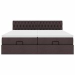 VidaXL Cadre de lit ottoman avec matelas marron foncé 160x200 cm tissu