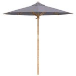 vidaXL Parasol de jardin Ø 217 x 230 cm Bambou Rond Gris foncé