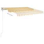 vidaXL Auvent rétractable automatique et poteaux 3x2 5m Jaune et blanc